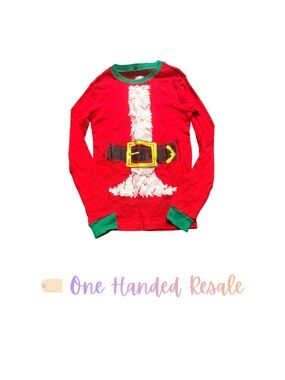 🎅 KikizYe Kids Red Santa Belt Holiday Pajama Top Unisex Boys 12